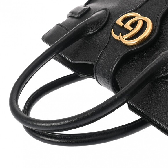 Gucci Top Handle Bag Black Leather Handbag - Picture 3 of 9